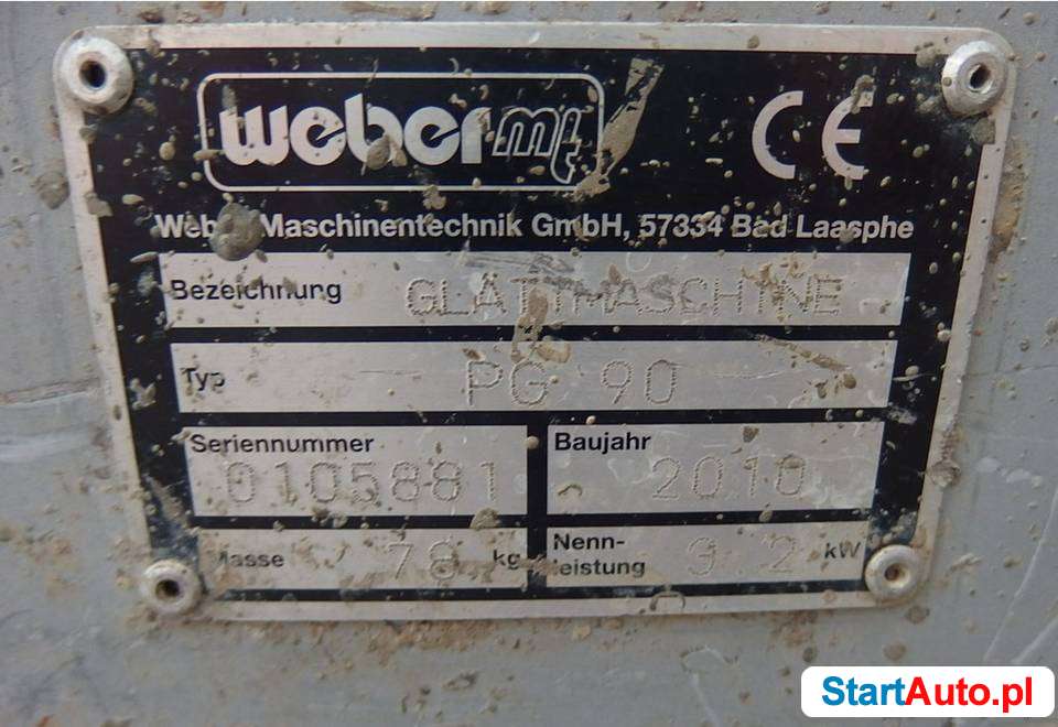 Zacieraczka spalinowa do betonu Weber PG-90