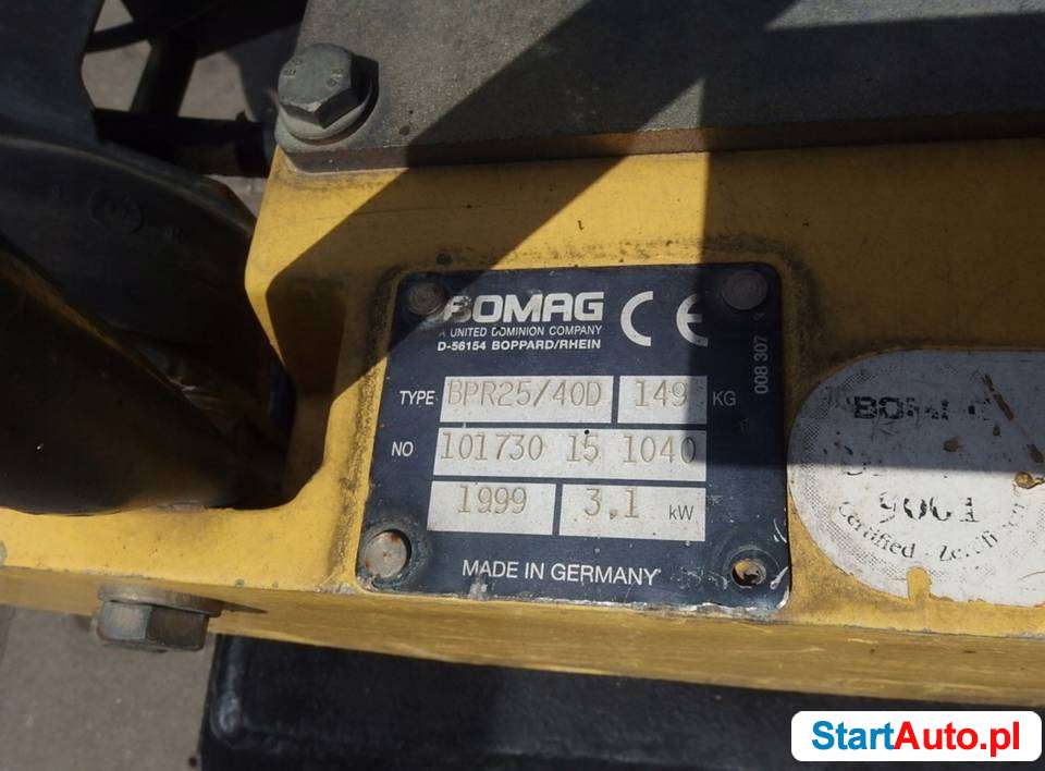 Zagęszczarka BOMAG BPR 25/40 Diesel 160kg żwir cegła kostka