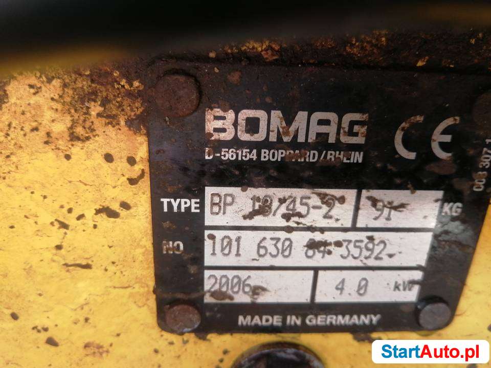 Zagęszczarka ubijarka BOMAG BP 18/45-2 , Wacker FV