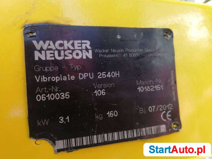 Zagęszczarka Wacker Neuson DPU 2540H Gwarancja 2msc F.VAT