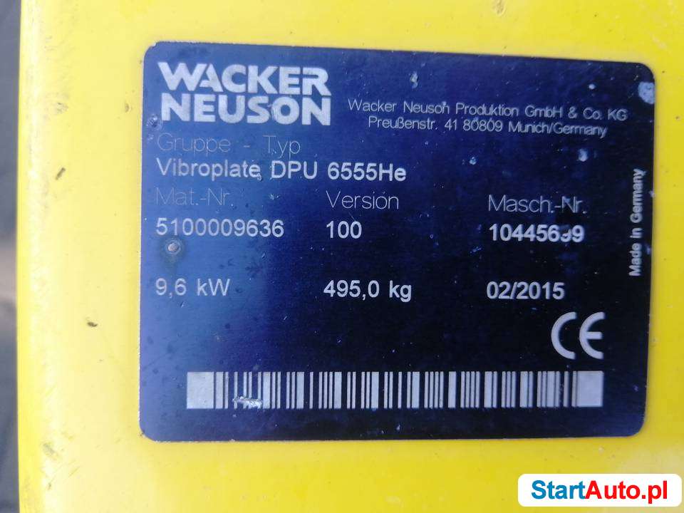 Zagęszczarka Wacker Neuson DPU 6555 He, Bomag