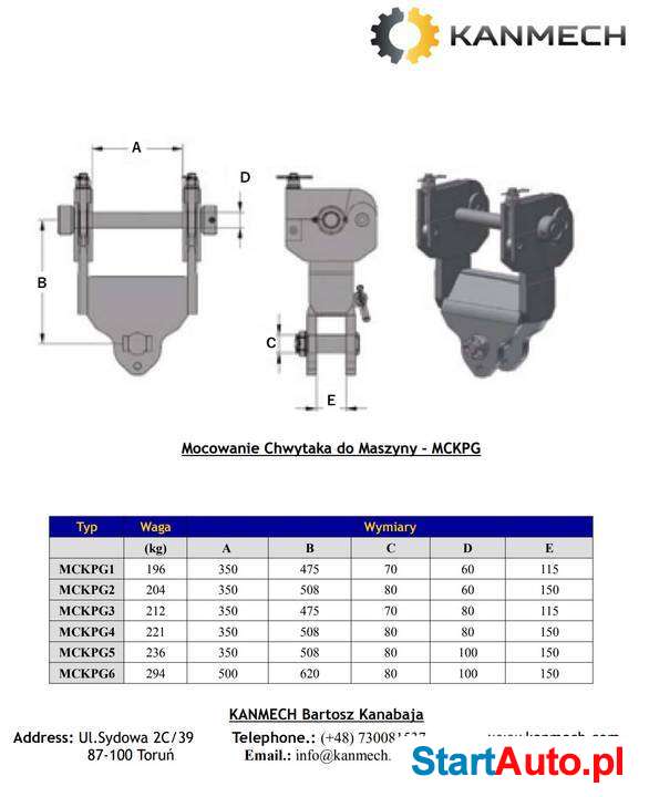 zawiesie do chwytaka sennebogen fuchs